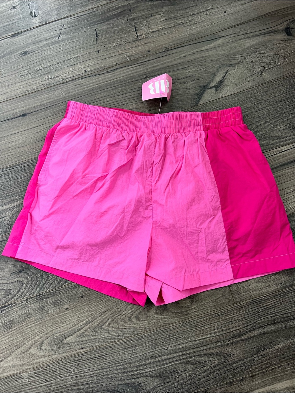 Le Lis Two-Tone Hot Pink Athletic Shorts